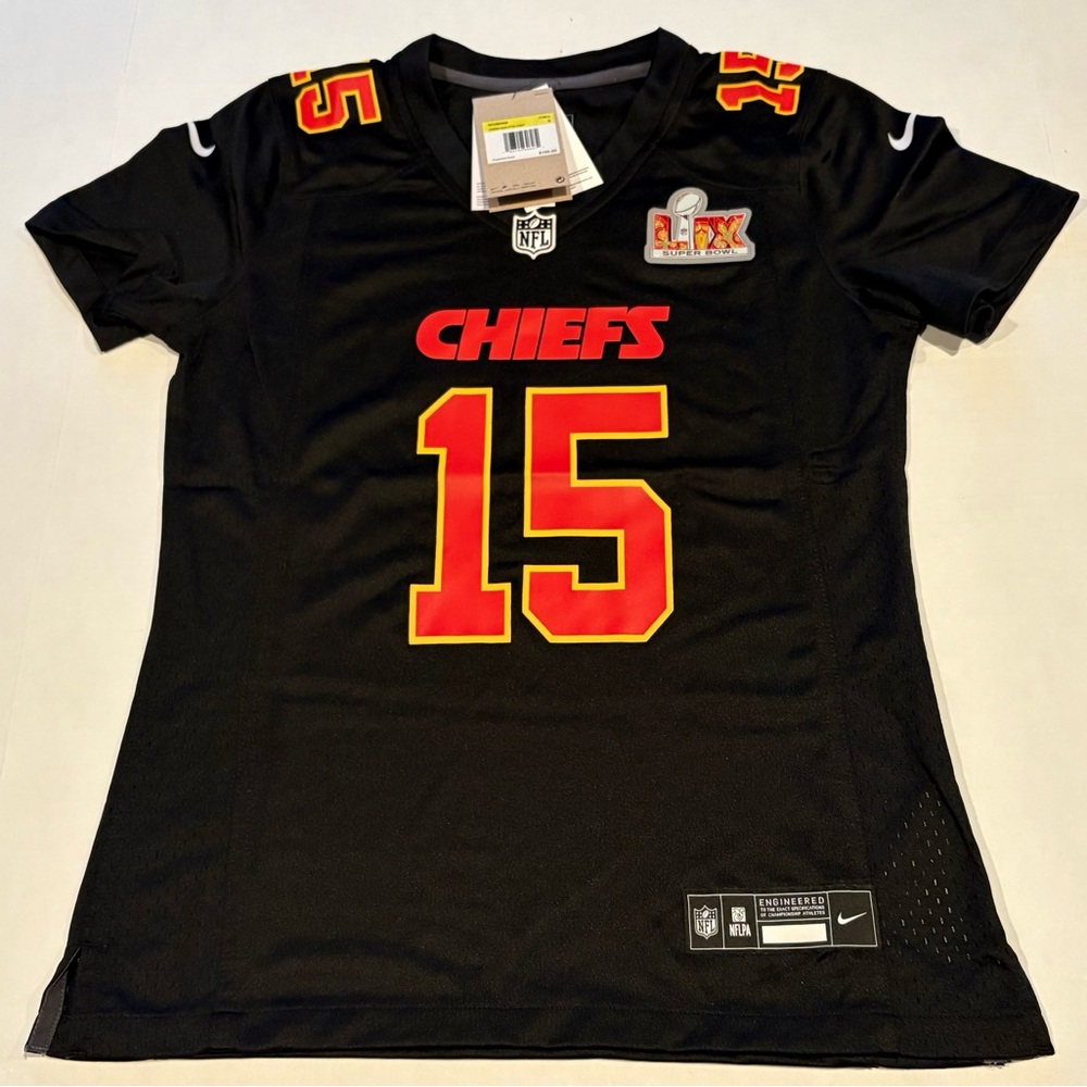 Nike Patrick Mahomes #15 Super Bowl LIX Women’s Sz A Black  Jersey KC Chiefs